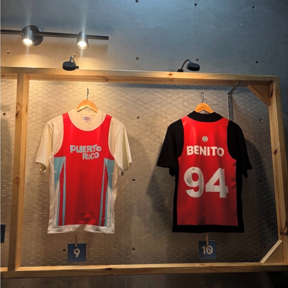 Mens Sports Jersey - Red and Black- PR Bad Bunny Residence